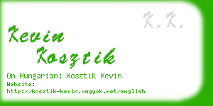 kevin kosztik business card